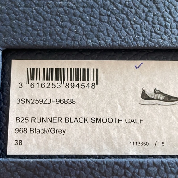 Dior B25 Runner Black/Grey BRAND NEW - Picture 8 of 13